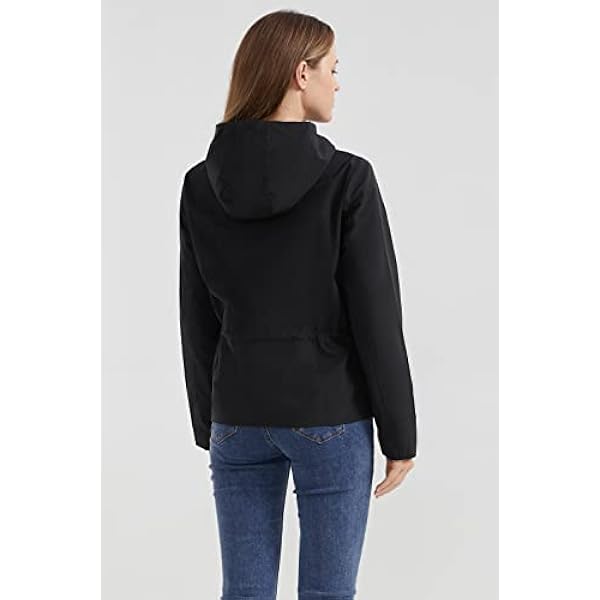 Orolay Gabardina con Capucha para Mujer Abrigo Corto Ligero Chaqueta Cortavientos Prendas de Vestir para Primavera y Otoño